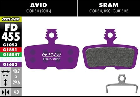 GALFER BIKE Avid - Code R (2011-) / Sram - Guide RE Pads